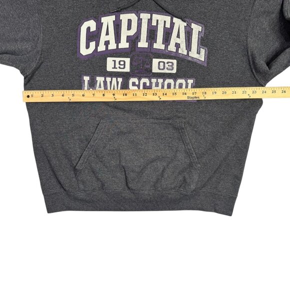 Capital Law School Hoodie Sweatshirt Large Gray Pullover Champion Eco Fleece - Picture 8 of 11